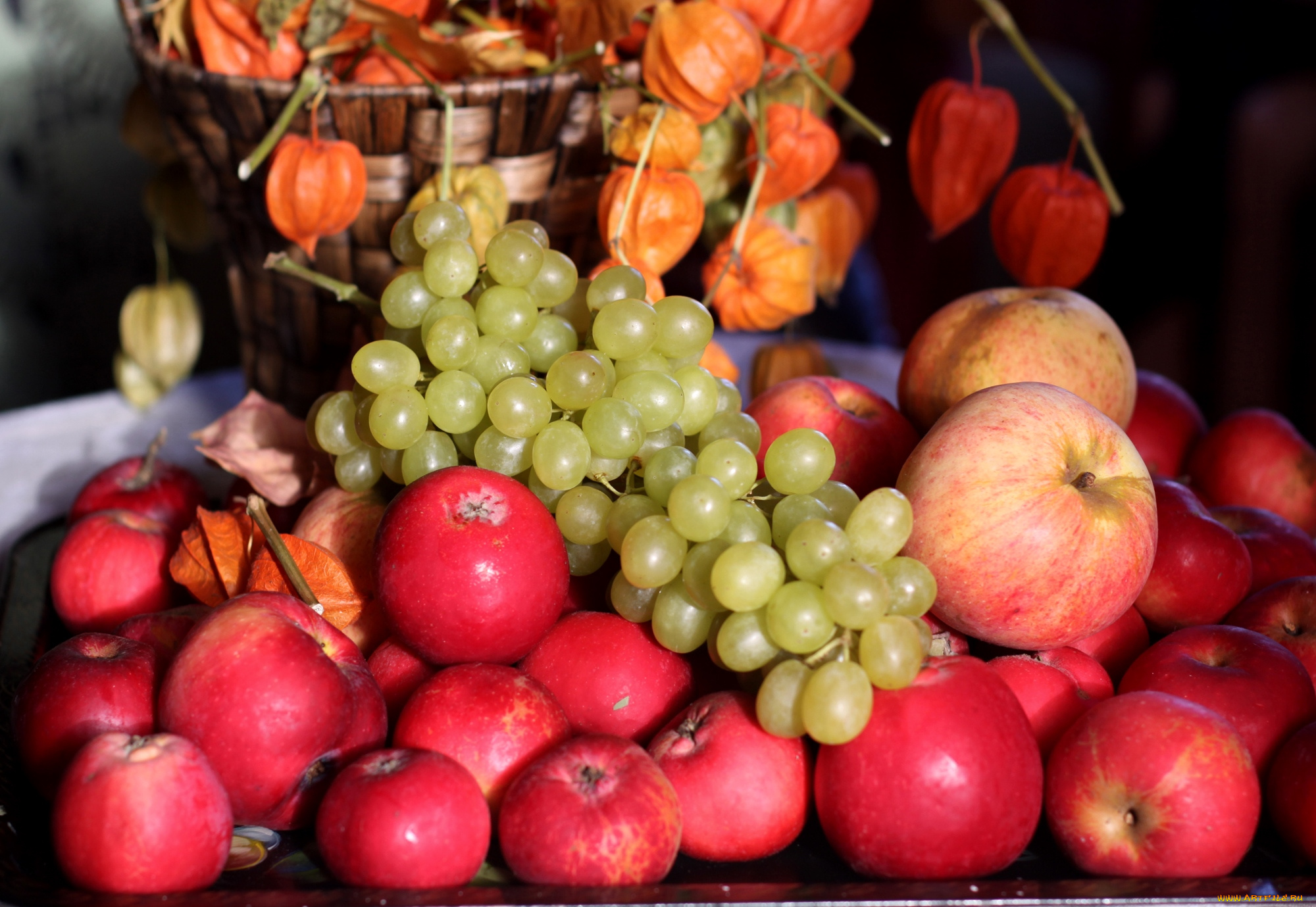 еда, фрукты, , ягоды, яблоки, виноград