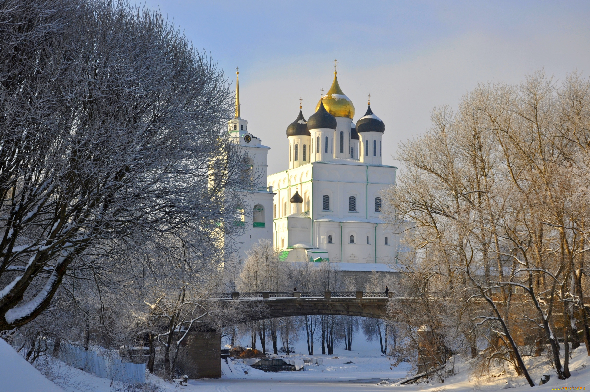 псков, , россия, города, -, православные, церкви, , монастыри, купола, зима