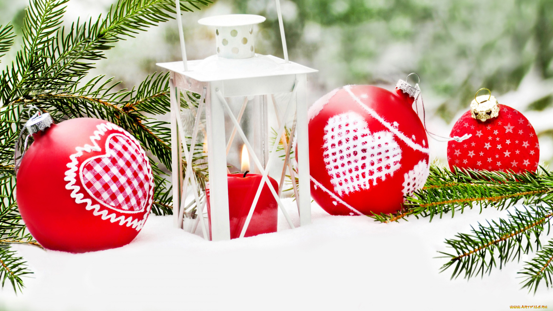 праздничные, шары, зима, снег, новый, год, рождество, decoration, christmas, merry