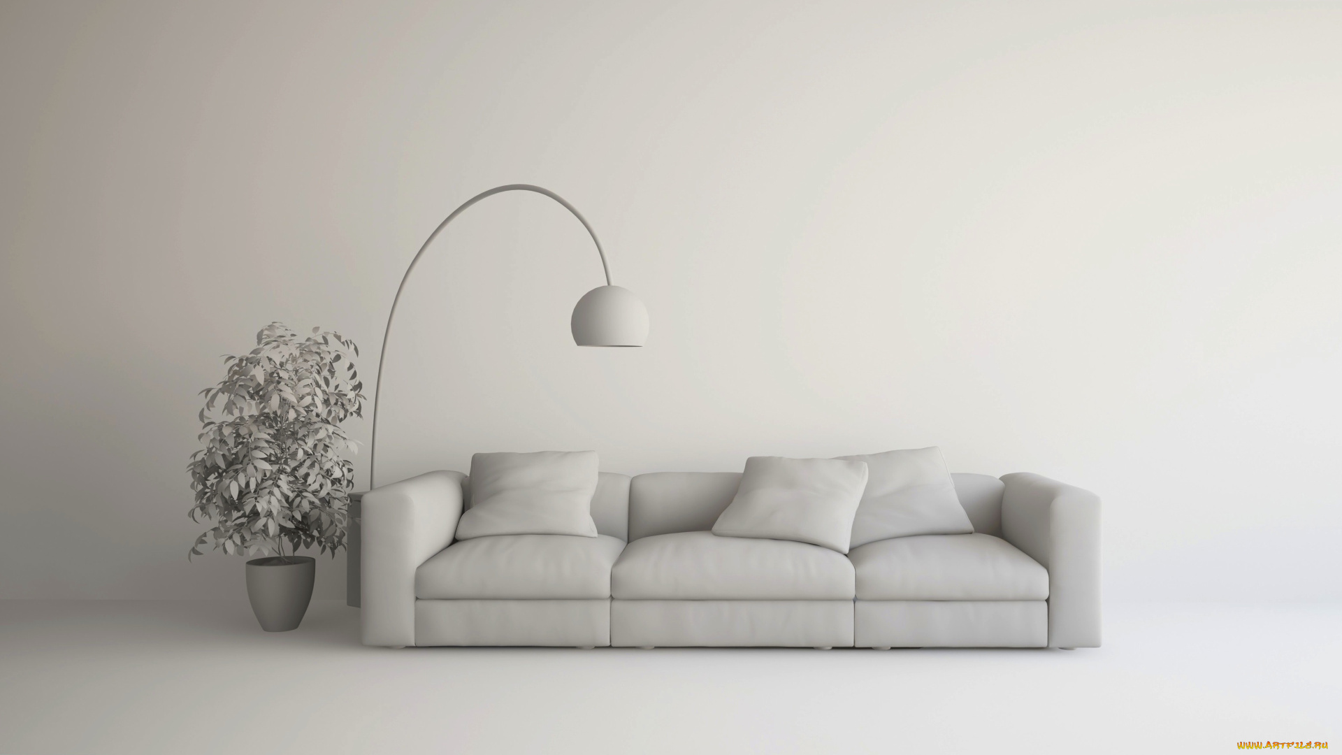 3д, графика, реализм, , realism, design, lamp, couch, living