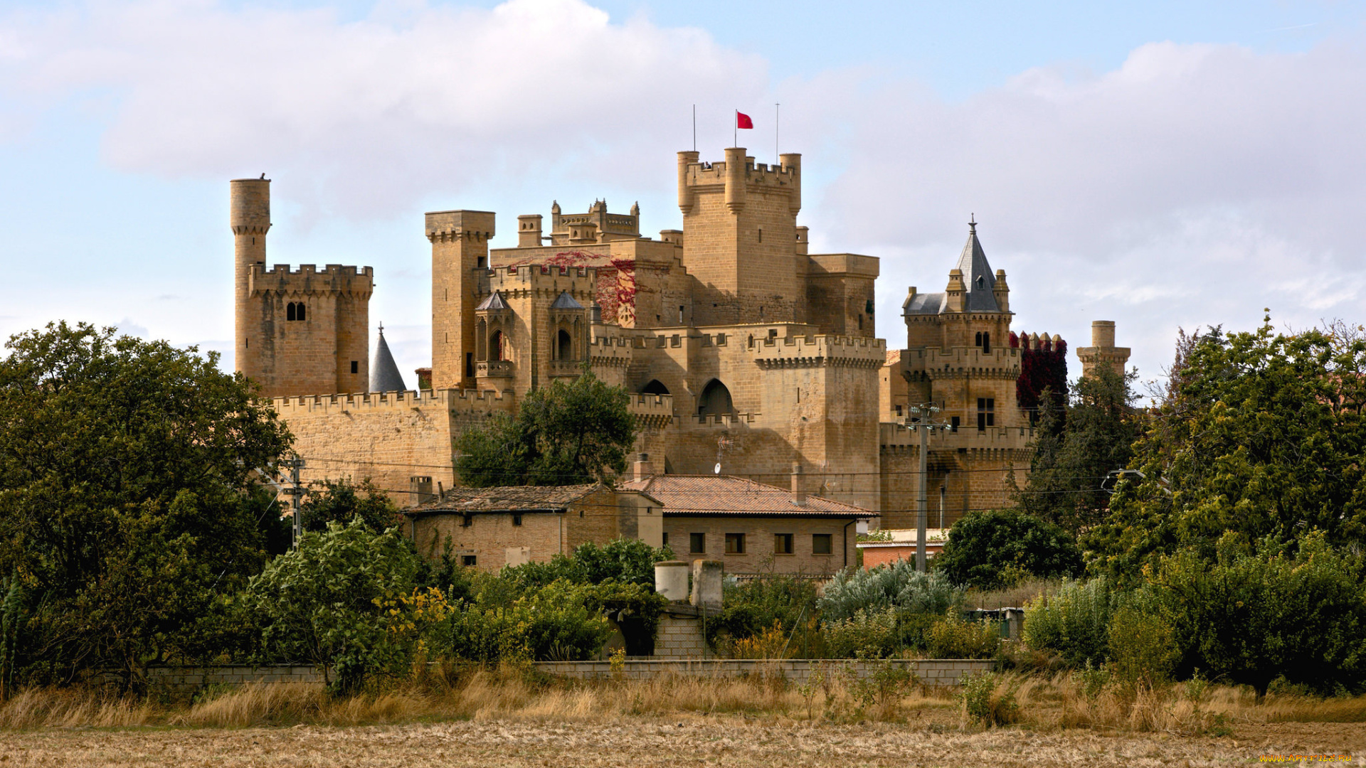 castillo, real, de, olite, города, замки, франции, фортпост