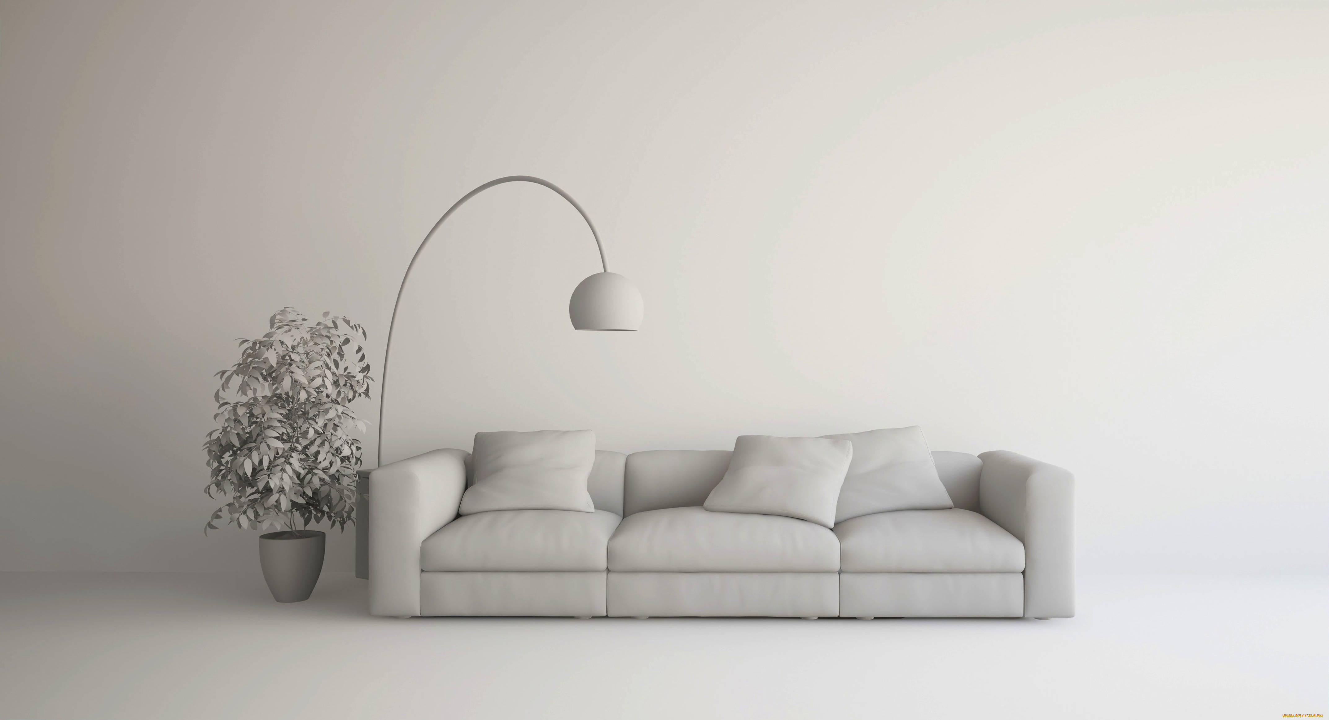 3д, графика, реализм, , realism, design, lamp, couch, living