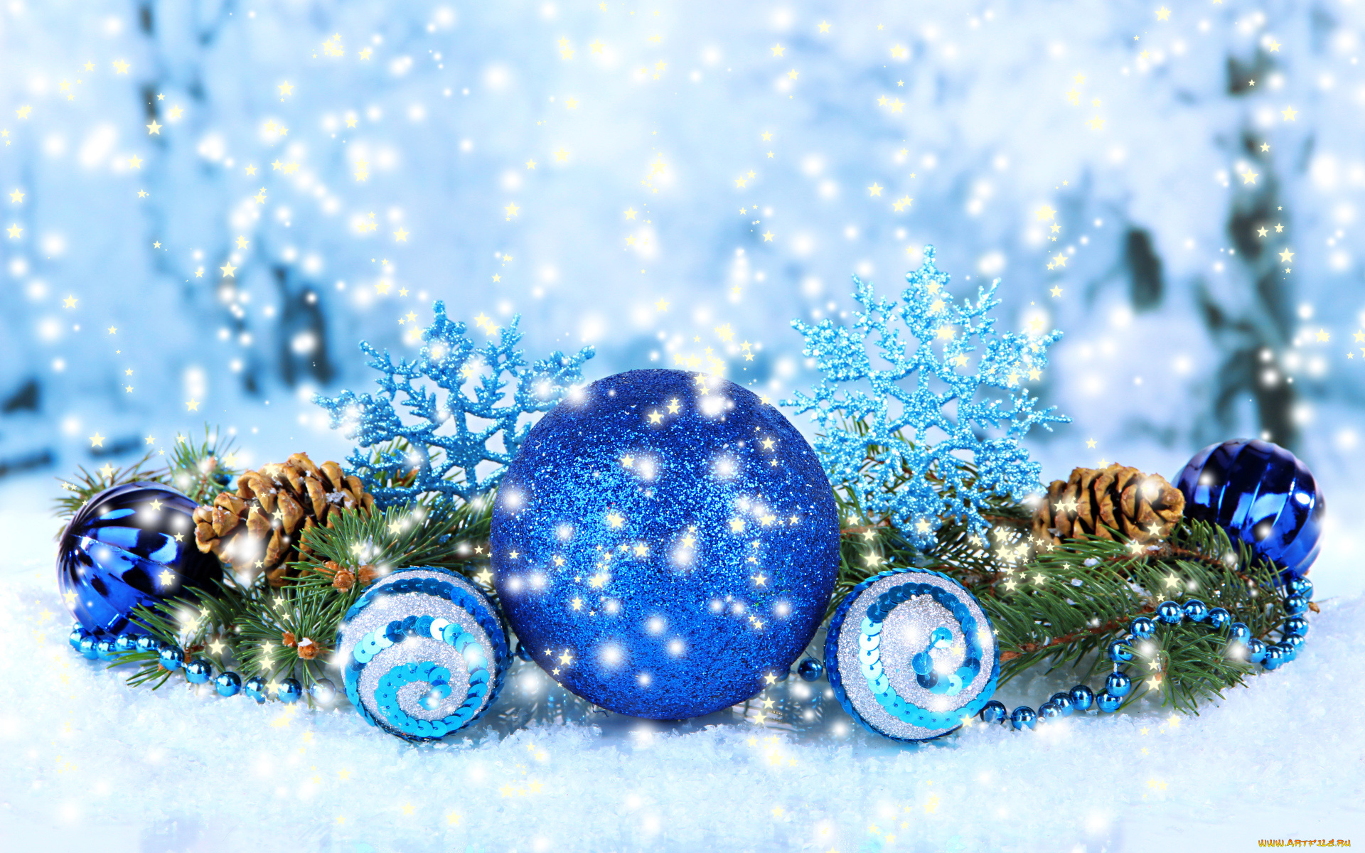 праздничные, украшения, снежинки, декор, новогодний
