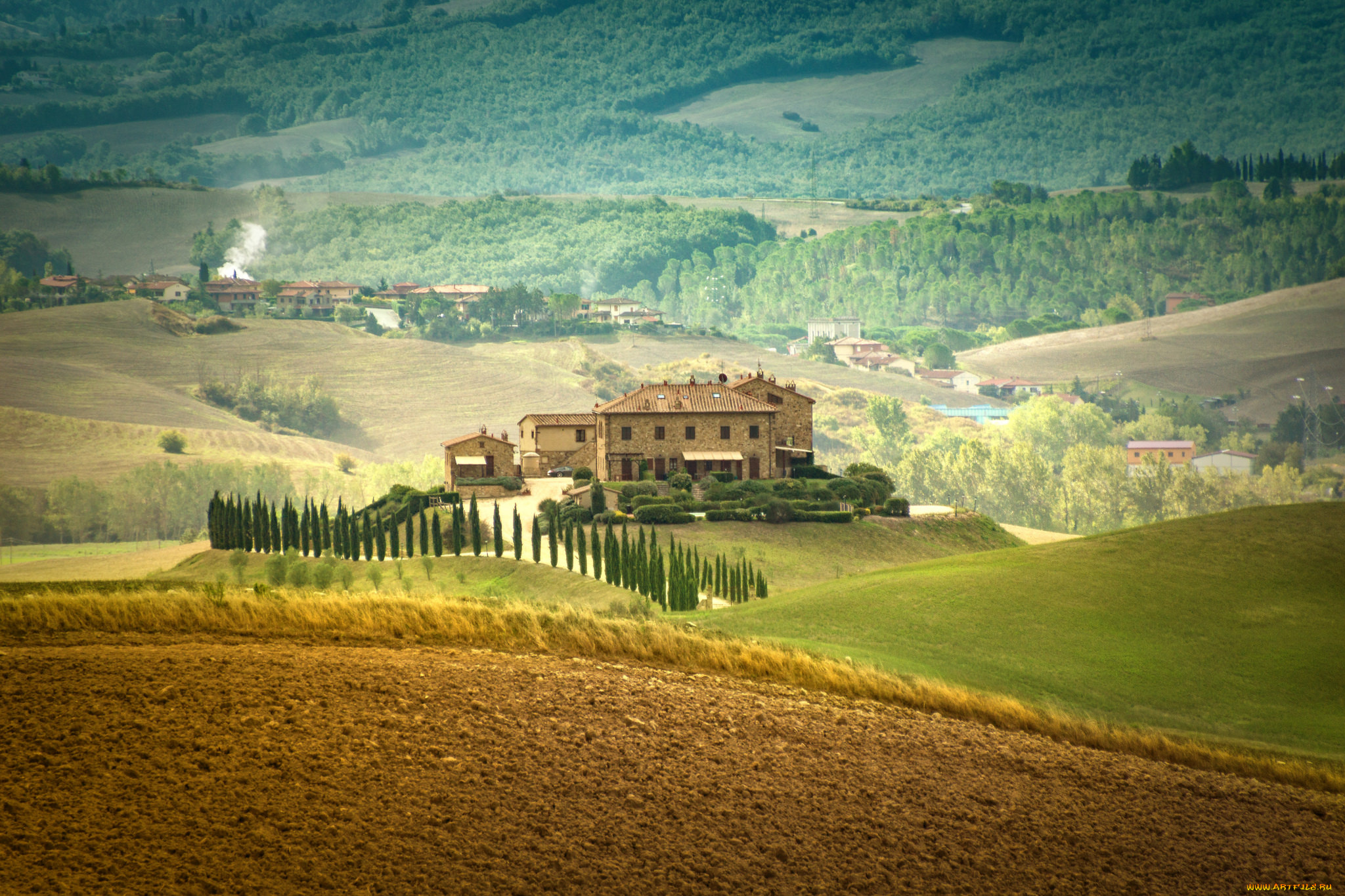 tuscany, , italy, города, -, панорамы, простор